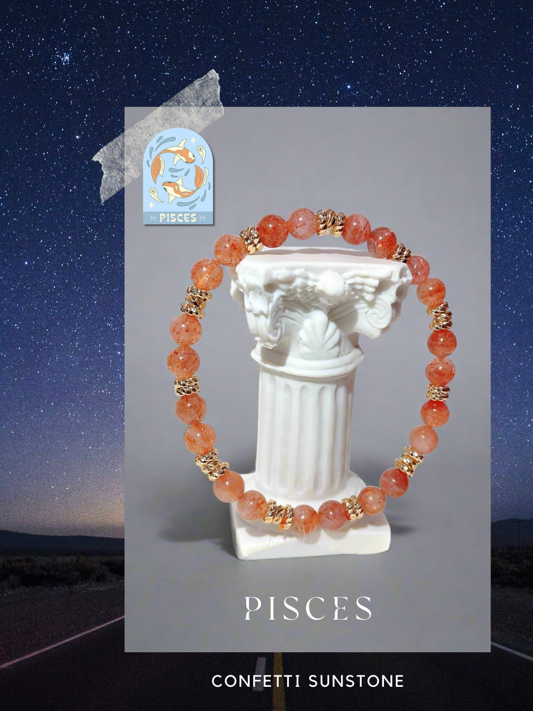 Pisces 双鱼座 (Confetti Sunstone)