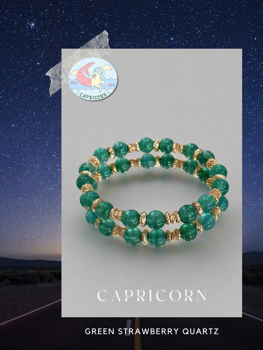 Capricorn 摩羯座 (Strawberry Quartz)